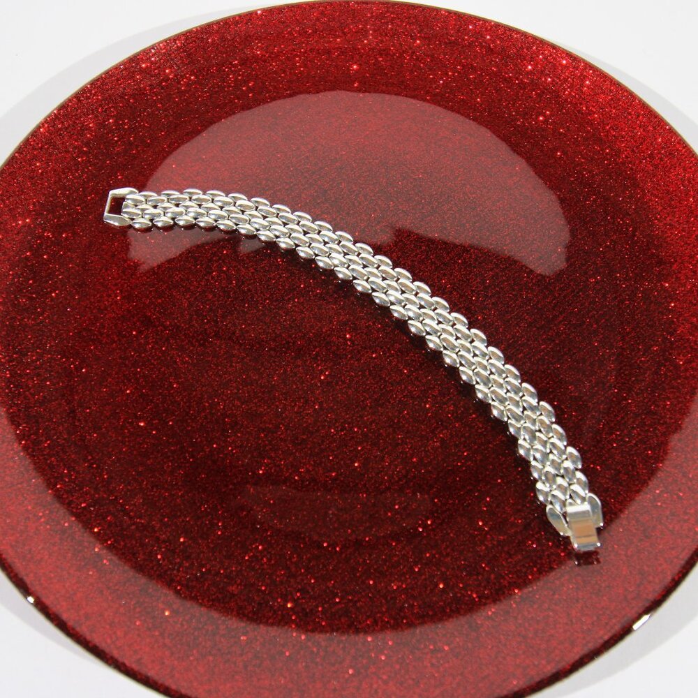 Vintage Napier Silver Tone Panther Link Bracelet - Picture 2 of 6